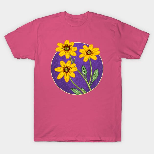 SHOWY GROWY Chocolate Flower T-Shirt by rorabeenie